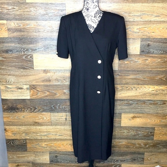 Vintage 60s 70s dress Union label sz M/L Henry Lee blazer black VTG 1970s retro - Picture 1 of 16